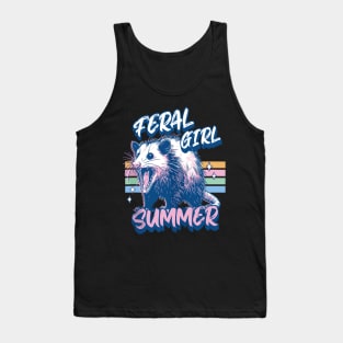 Feral Girl Summer Opossum - Funny Opossum Lover Summer Tank Top